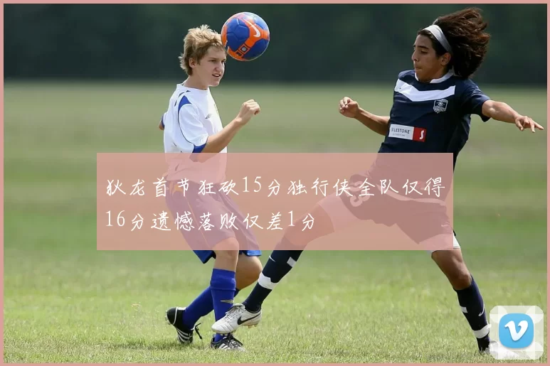 狄龙首节狂砍15分独行侠全队仅得16分遗憾落败仅差1分